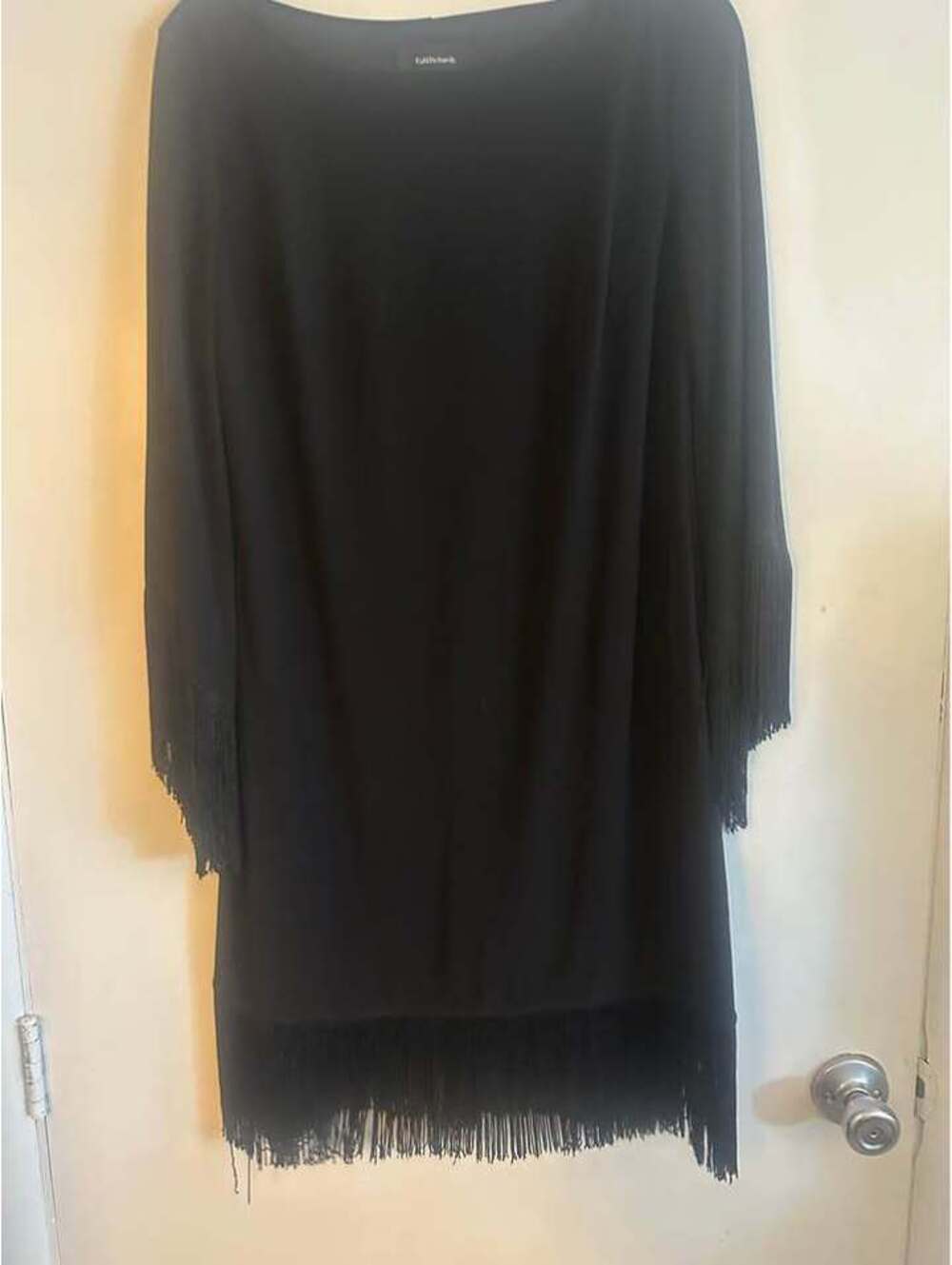 R&M Richards Black Fringe Dress Size 10
